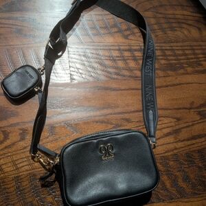 Nine West Black Crossbody with Gold Accents